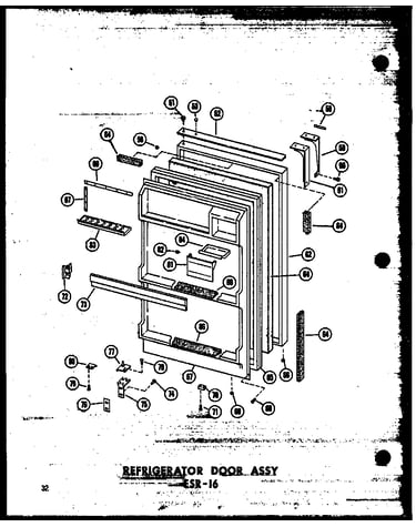 Refrigerator door assy esr-16 (esr-16/p60303-2w) (esr-16-ag/p60303-2wg) (esr-16-c/p60303-2wc) (esr-16-a/p60303-2wa)
