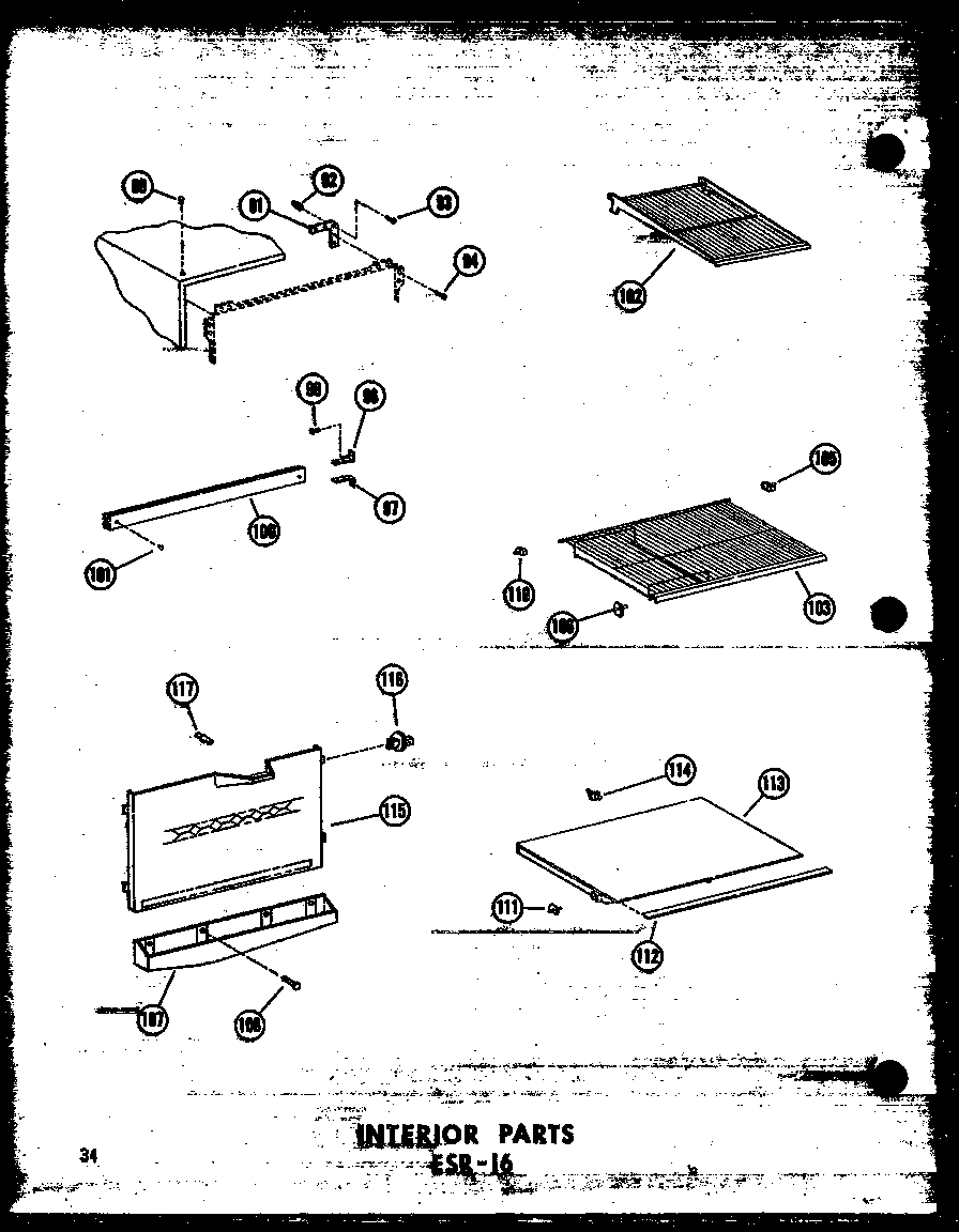 Interior parts esr-16 (esr-16/p60303-2w) (esr-16-ag/p60303-2wg) (esr-16-c/p60303-2wc) (esr-16-a/p60303-2wa)
