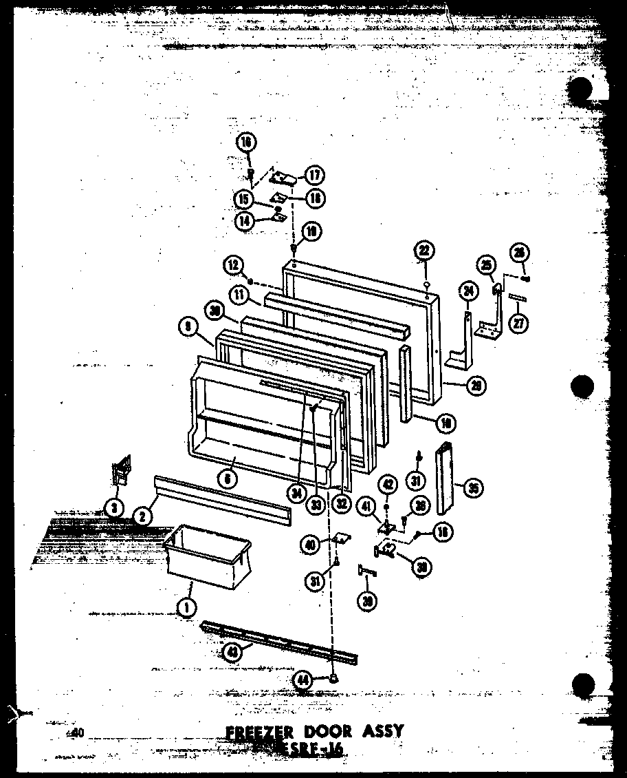 Freezer door assy esrf-16 (esrf16-a/p60303-3wa) (esrf16-c/p30303-3wc) (esrf-16-ag/p60303-3wg) (esrf16/p60303-3w)
