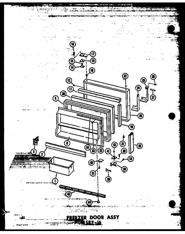 Freezer door assy esrf-16 (esrf16-a/p60303-3wa) (esrf16-c/p30303-3wc) (esrf-16-ag/p60303-3wg) (esrf16/p60303-3w)