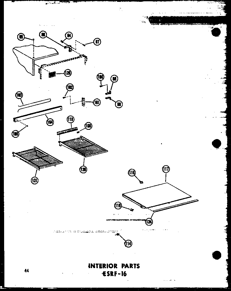 Interior parts esrf-16 (esrf16-a/p60303-3wa) (esrf16-c/p30303-3wc) (esrf-16-ag/p60303-3wg) (esrf16/p60303-3w)