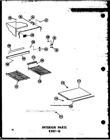 Interior parts esrf-16 (esrf16-a/p60303-3wa) (esrf16-c/p30303-3wc) (esrf-16-ag/p60303-3wg) (esrf16/p60303-3w)
