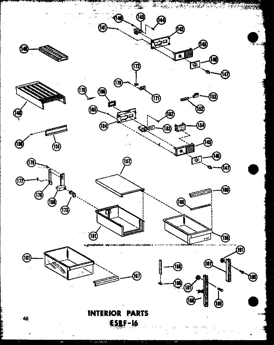 Interior parts esrf-16 (esrf16-a/p60303-3wa) (esrf16-c/p30303-3wc) (esrf-16-ag/p60303-3wg) (esrf16/p60303-3w)