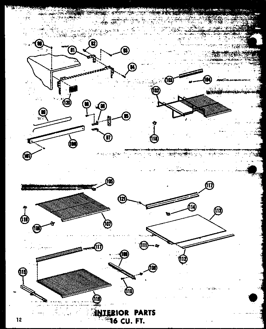 Interior parts 16 cu. ft. (t16w/p60303-53w) (tr16w-c/p60303-55wc) (tr16w-a/p60303-55wa) (tr16w/p60303-55w) (tr16w-ag/p60303-55wg) (t16w/p60303-27w) (tc16w-c/p60303-27wc) (tc16w-ag/p60303-27wg) (tc16w-a/p60303-27wa) (tr16w-c/p60303-28wc) (tr16w-a/p60303-28