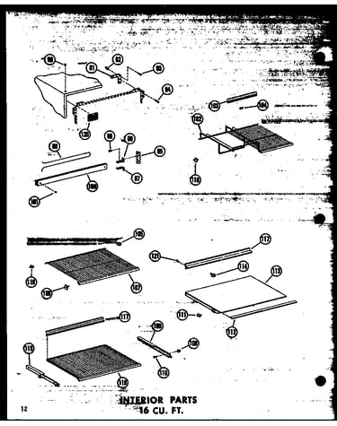 Interior parts 16 cu. ft. (t16w/p60303-53w) (tr16w-c/p60303-55wc) (tr16w-a/p60303-55wa) (tr16w/p60303-55w) (tr16w-ag/p60303-55wg) (t16w/p60303-27w) (tc16w-c/p60303-27wc) (tc16w-ag/p60303-27wg) (tc16w-a/p60303-27wa) (tr16w-c/p60303-28wc) (tr16w-a/p60303-28