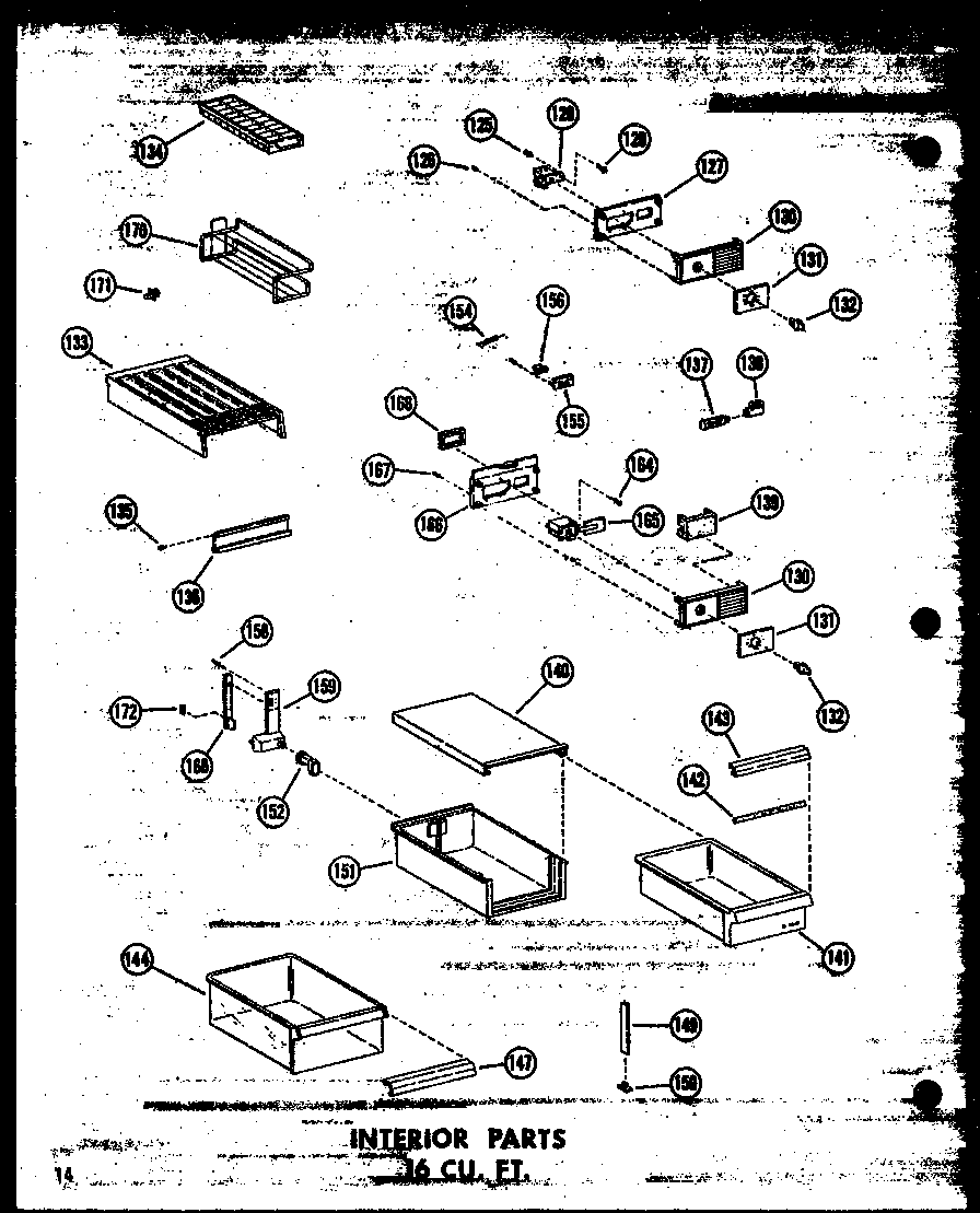 INTERIOR PARTS 16 CU. FT. (T16W/P60303-53W) (TR16W-C/P60303-55WC) (TR16W-A/P60303-55WA) (TR16W/P60303-55W) (TR16W-AG/P60303-55WG) (T16W/P60303-27W) (TC16W-C/P60303-27WC) (TC16W-AG/P60303-27WG) (TC16W-A/P60303-27WA) (TR16W-C/P60303-28WC) (TR16W-A/P60303-28