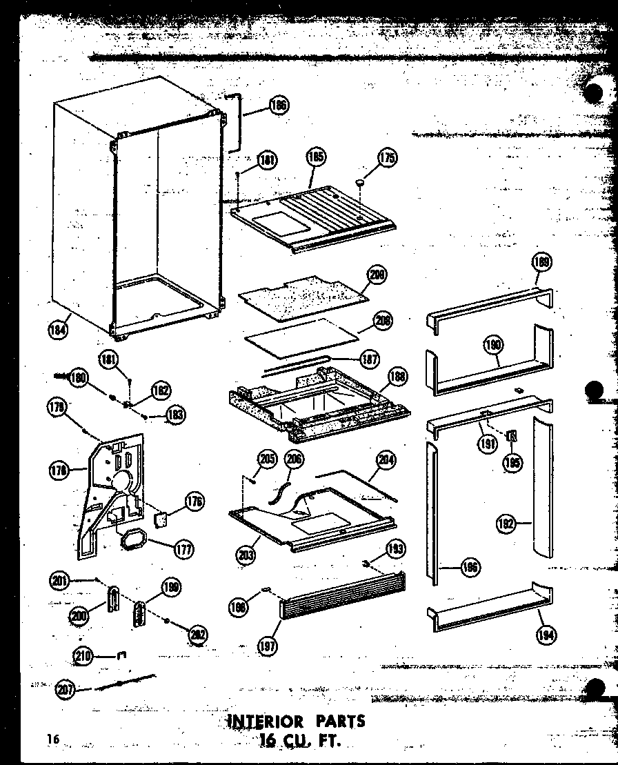 INTERIOR PARTS 16 CU. FT. (T16W/P60303-53W) (TR16W-C/P60303-55WC) (TR16W-A/P60303-55WA) (TR16W/P60303-55W) (TR16W-AG/P60303-55WG) (T16W/P60303-27W) (TC16W-C/P60303-27WC) (TC16W-AG/P60303-27WG) (TC16W-A/P60303-27WA) (TR16W-C/P60303-28WC) (TR16W-A/P60303-28