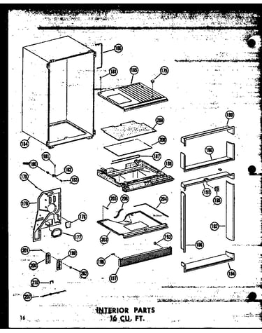 Interior parts 16 cu. ft. (t16w/p60303-53w) (tr16w-c/p60303-55wc) (tr16w-a/p60303-55wa) (tr16w/p60303-55w) (tr16w-ag/p60303-55wg) (t16w/p60303-27w) (tc16w-c/p60303-27wc) (tc16w-ag/p60303-27wg) (tc16w-a/p60303-27wa) (tr16w-c/p60303-28wc) (tr16w-a/p60303-28