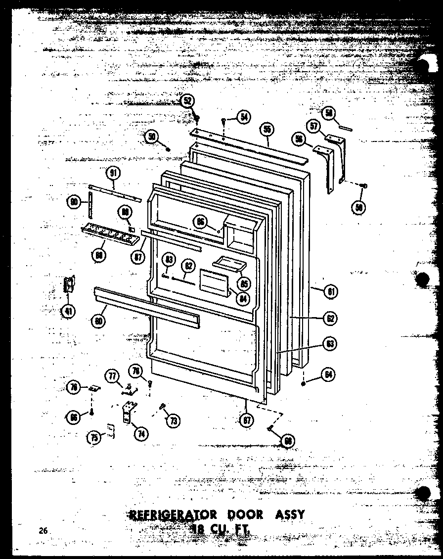 REFRIGERATOR DOOR ASSY 18 CU. FT. (TM18W/P60303-35W) (TM18W-C/P60303-35WC) (TM18W-A/P60303-35WA) (TM18W-AG/P60303-35WG) (TM18W/P60303-40W) (TM18W-A/P60303-40WA) (TM18W-C/P60303-40WC) (TM18W-AG/P60303-40WG) (TC18W-C/P60303-36WC) (TC18W-A/P60303-36WA) (TC18