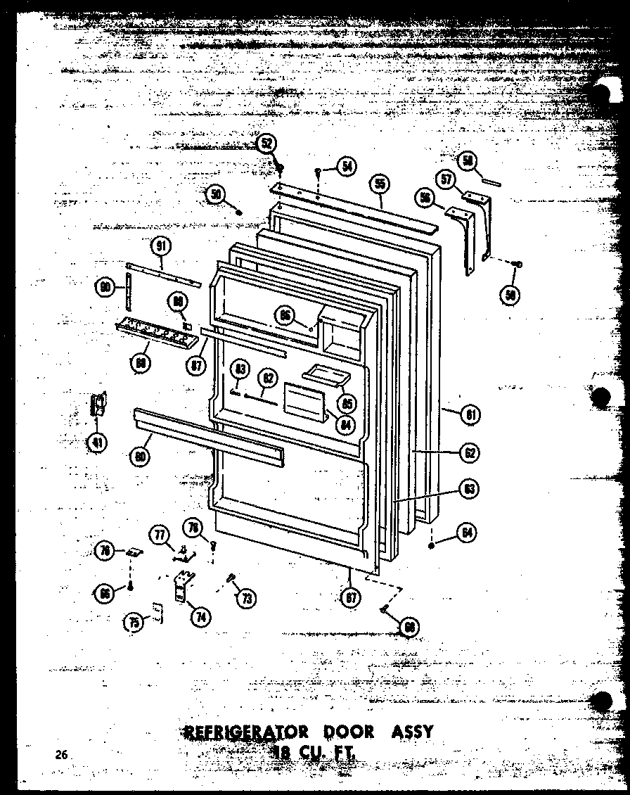 Refrigerator door assy 18 cu. ft. (tm18w/p60303-35w) (tm18w-c/p60303-35wc) (tm18w-a/p60303-35wa) (tm18w-ag/p60303-35wg) (tm18w/p60303-40w) (tm18w-a/p60303-40wa) (tm18w-c/p60303-40wc) (tm18w-ag/p60303-40wg) (tc18w-c/p60303-36wc) (tc18w-a/p60303-36wa) (tc18