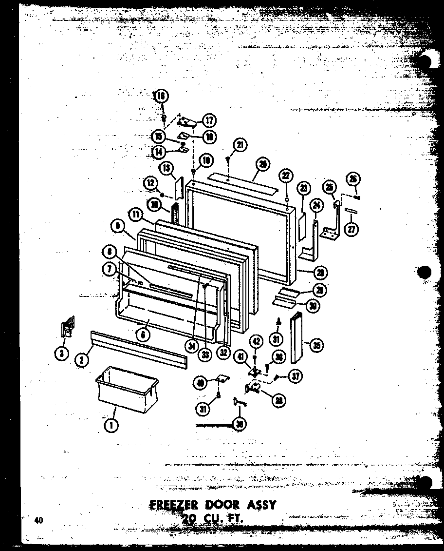 FREEZER DOOR ASSY 20 CU. FT. (TR20W/P60303-37W) (TR20W-C/P60303-37WC) (TR20W-AG/P60303-37WG) (TR20W-A/P60303-37WA) (TD20W/P60303-38W) (TD20W-AG/P60303-38WG) (TD20W-C/P60303-38WC) (TD20W-A/P60303-38WA)