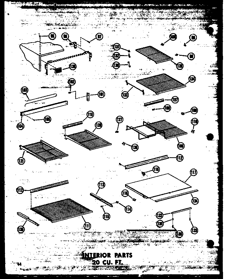 INTERIOR PARTS 20 CU. FT. (TR20W/P60303-37W) (TR20W-C/P60303-37WC) (TR20W-AG/P60303-37WG) (TR20W-A/P60303-37WA) (TD20W/P60303-38W) (TD20W-AG/P60303-38WG) (TD20W-C/P60303-38WC) (TD20W-A/P60303-38WA)