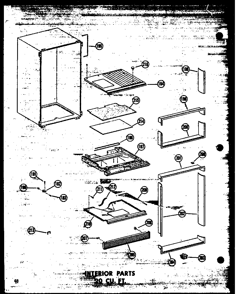 Interior parts 20 cu. ft. (tr20w/p60303-37w) (tr20w-c/p60303-37wc) (tr20w-ag/p60303-37wg) (tr20w-a/p60303-37wa) (td20w/p60303-38w) (td20w-ag/p60303-38wg) (td20w-c/p60303-38wc) (td20w-a/p60303-38wa)