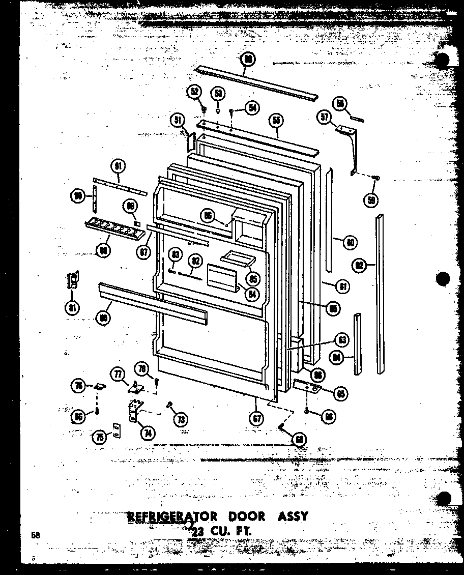 REFRIGERATOR DOOR ASSY 23 CU. FT. (TD23W/P60303-39W)