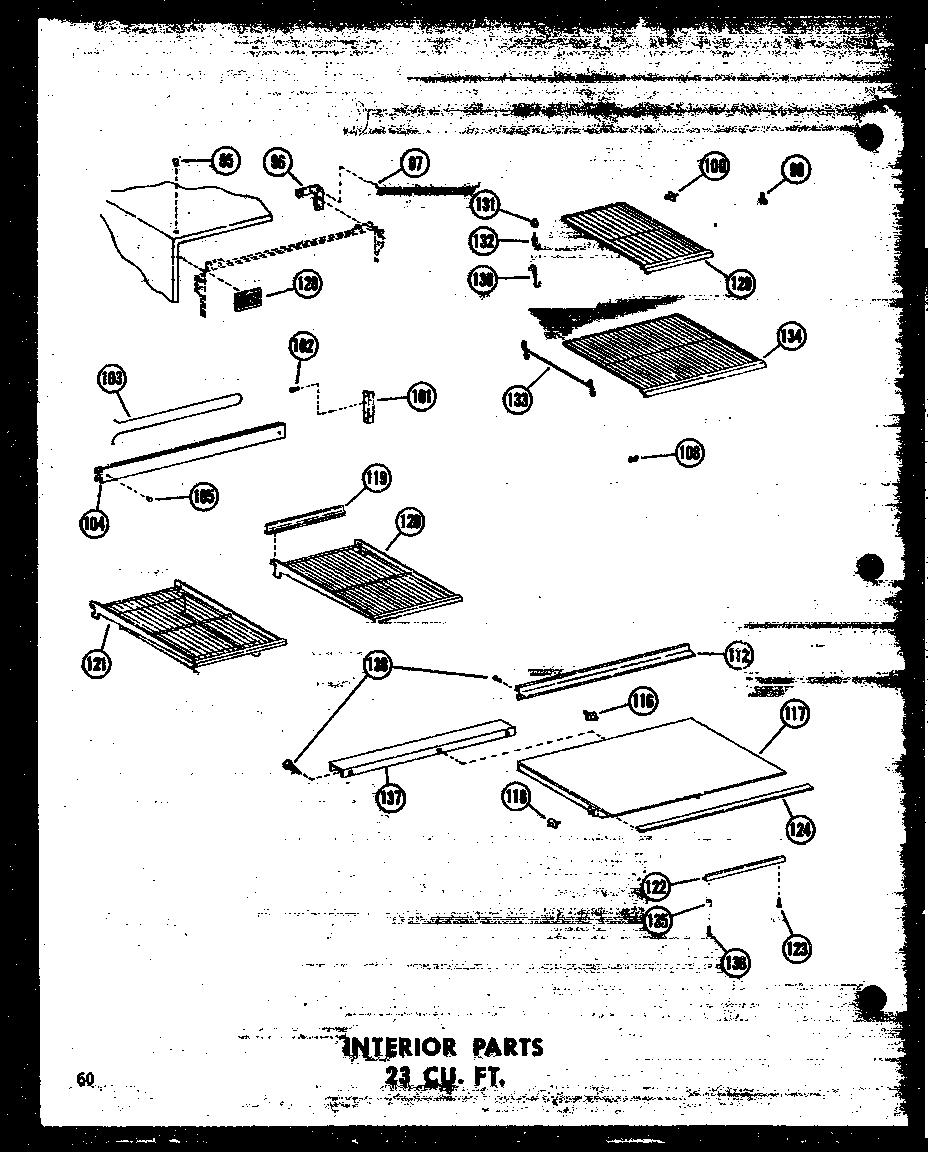 INTERIOR PARTS 23 CU. FT. (TD23W/P60303-39W)