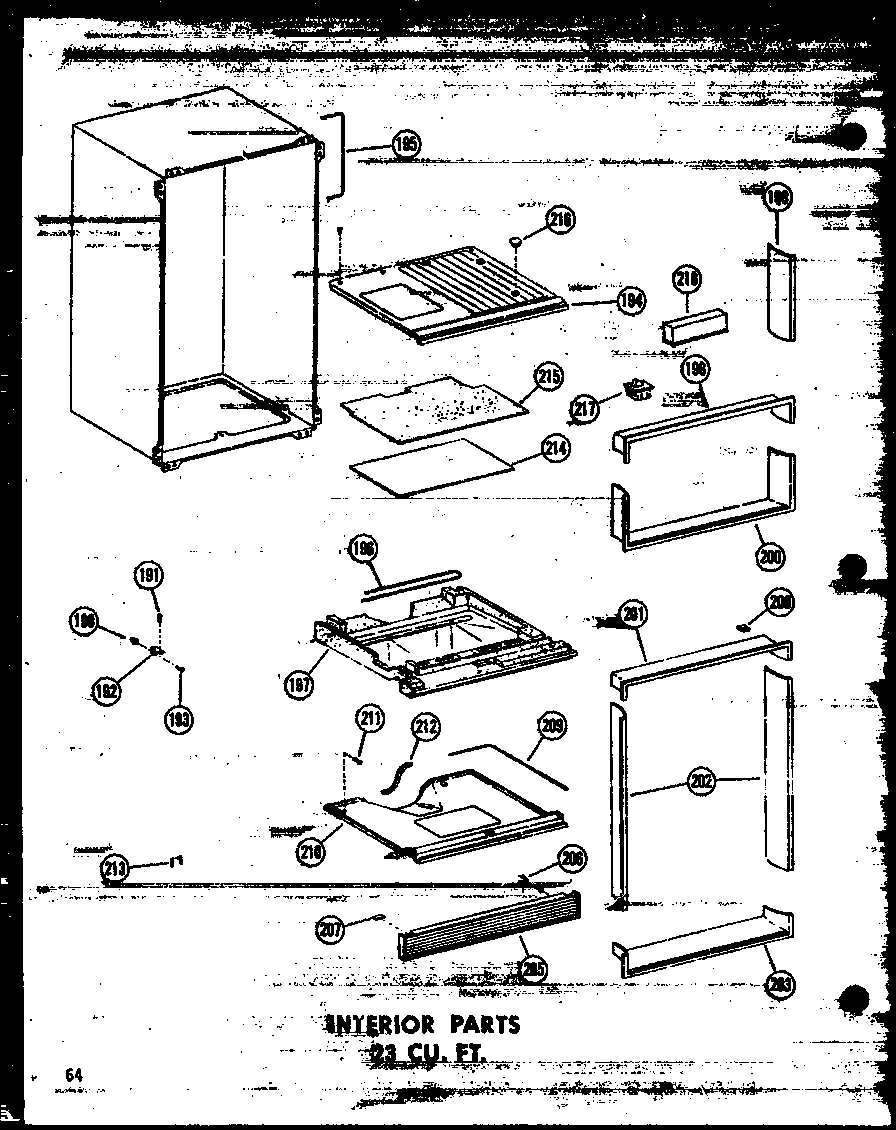 INTERIOR PARTS 23 CU. FT. (TD23W/P60303-39W)