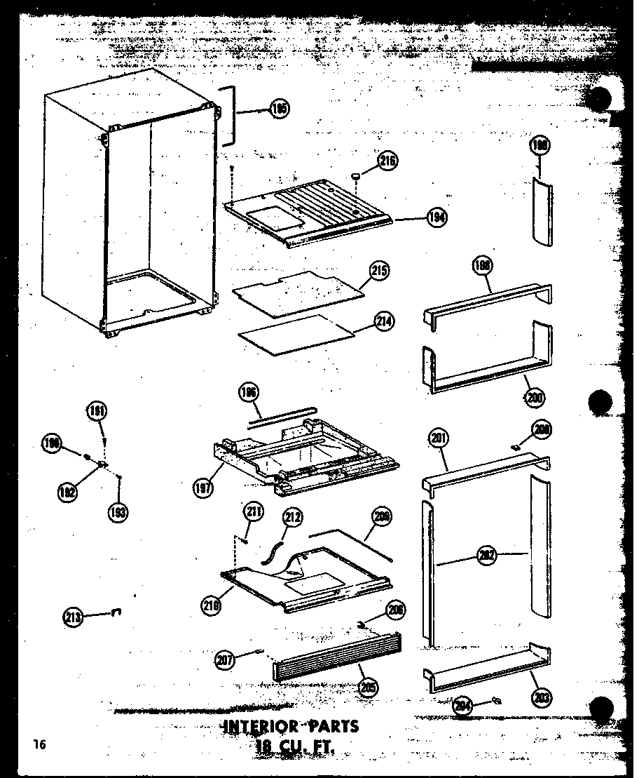 INTERIOR PARTS 18 CU. FT. (TM18W-C/P60303-56WC) (TM18W-A/P60303-56WA) (TM18W/P60303-56W) (TM18W-AG/P60303-56WG) (TM18W/P60303-57W) (TM18W-AG/P60303-57WG) (TM18W-C/P60303-57WC) (TM18W-A/P60303-57WA)