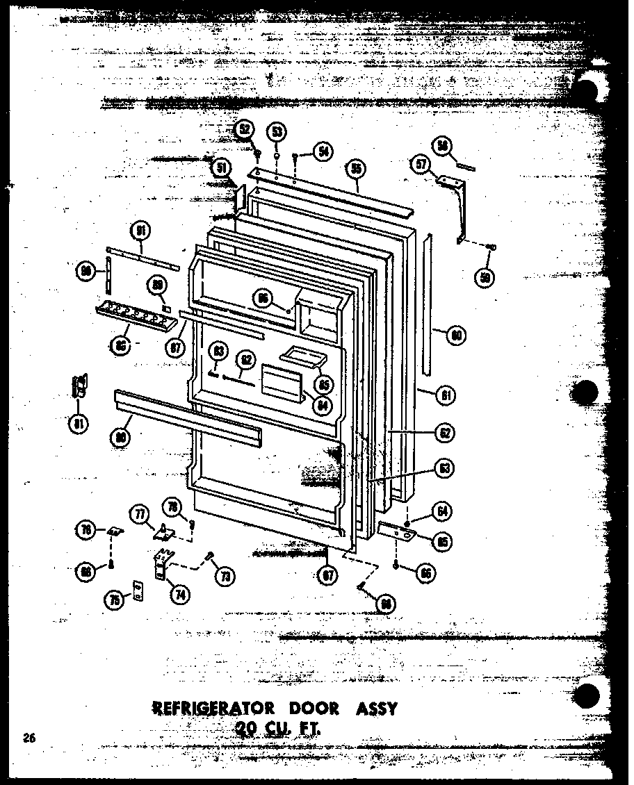 Refrigerator door assy 20 cu. ft. (td20w-a/p60303-62wa) (td20w-c/p60303-62wc) (td20w-ag/p60303-62wg) (td20w/p60303-62w)