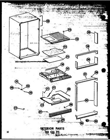 Interior parts 20 cu. ft. (td20w-a/p60303-62wa) (td20w-c/p60303-62wc) (td20w-ag/p60303-62wg) (td20w/p60303-62w)