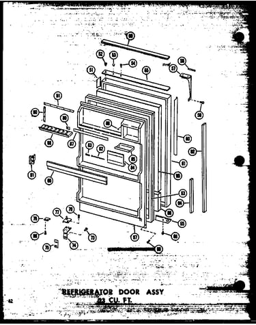 Refrigerator door assy 23 cu. ft. (td23w/p60303-63w) (td23w-c/p60303-63wc) (td23w-ag/p60303-63wg) (td23w-a/p60303-63wa)