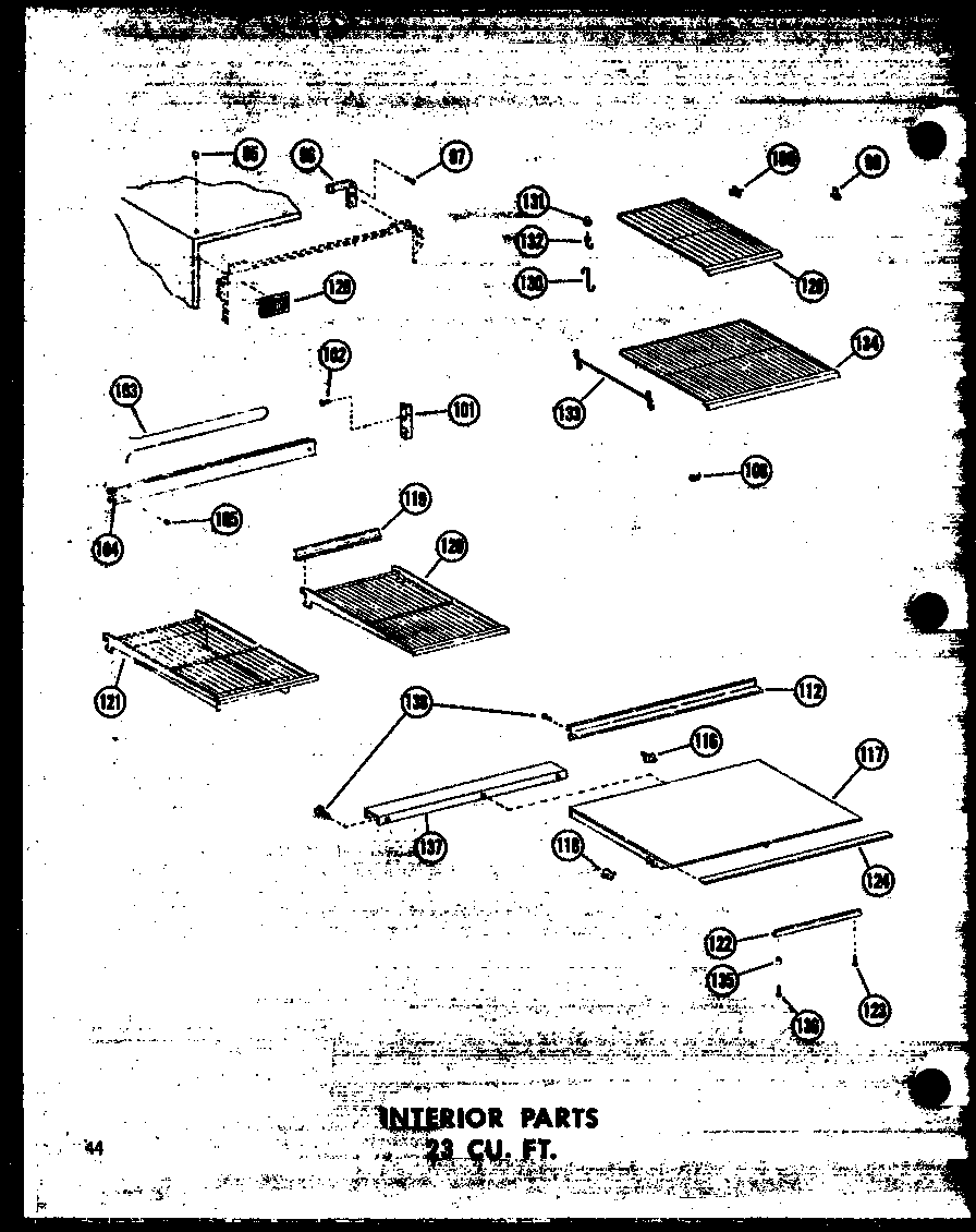 INTERIOR PARTS 23 CU. FT. (TD23W/P60303-63W) (TD23W-C/P60303-63WC) (TD23W-AG/P60303-63WG) (TD23W-A/P60303-63WA)