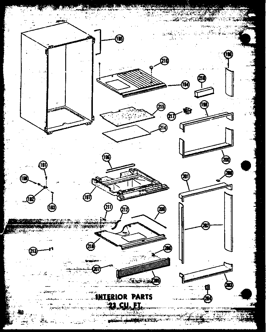 Interior parts 23 cu. ft. (td23w/p60303-63w) (td23w-c/p60303-63wc) (td23w-ag/p60303-63wg) (td23w-a/p60303-63wa)