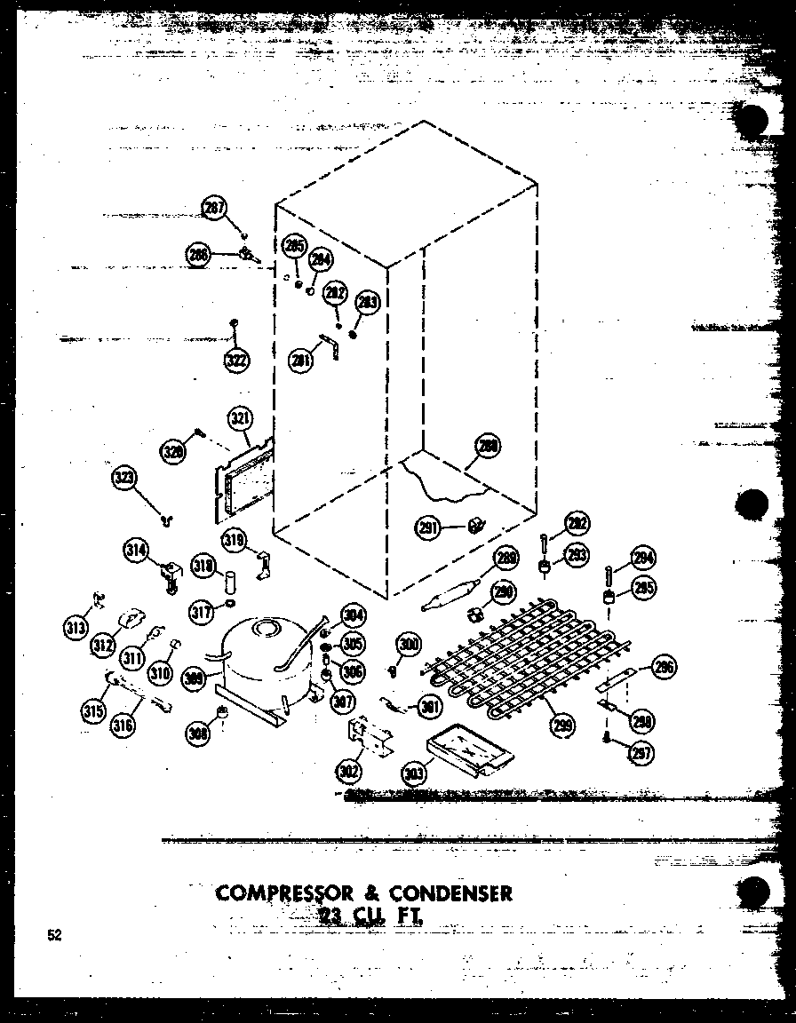 Compressor & condenser 23 cu.ft. (td23w/p60303-63w) (td23w-c/p60303-63wc) (td23w-ag/p60303-63wg) (td23w-a/p60303-63wa)