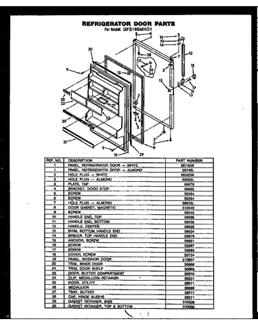 Refrigerator door parts (gfs165mn01)