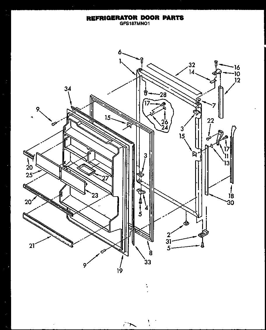 REFRIGERATOR DOOR PARTS (GFS187MN01)