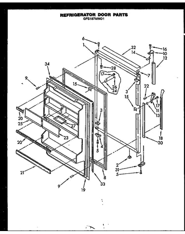 Refrigerator door parts (gfs187mn01)