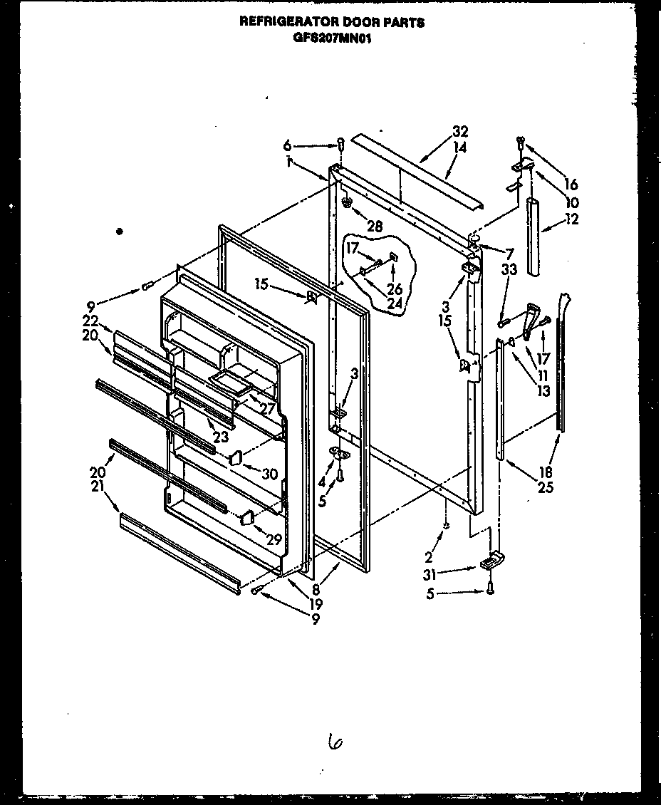 Refrigerator door parts (gfs207mn01)