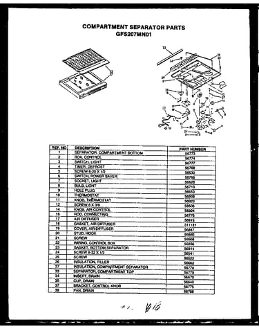 Compartment separator parts (gfs207mn01)