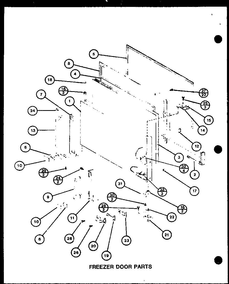 Freezer door parts (tm16h/p7711001w) (tm16h/p7711002w) (tr16h/p7711003w) (tr16h/p7711004w) (tm16h1/p7711027w)