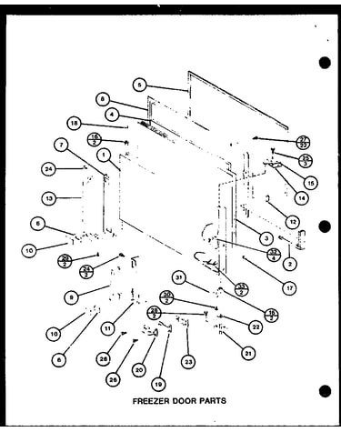 Freezer door parts (tm16h/p7711001w) (tm16h/p7711002w) (tr16h/p7711003w) (tr16h/p7711004w) (tm16h1/p7711027w)