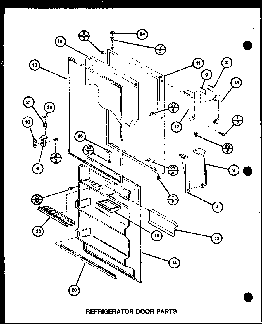 Refrigerator door parts (tm16h/p7711001w) (tm16h/p7711002w) (tr16h/p7711003w) (tr16h/p7711004w) (tm16h1/p7711027w)