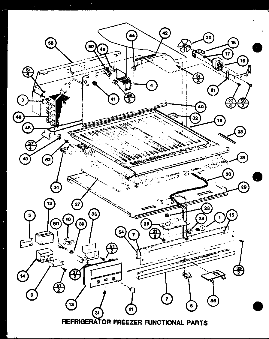 Refrigerator freezer functional parts (tm16h/p7711001w) (tm16h/p7711002w) (tr16h/p7711003w) (tr16h/p7711004w) (tm16h1/p7711027w)