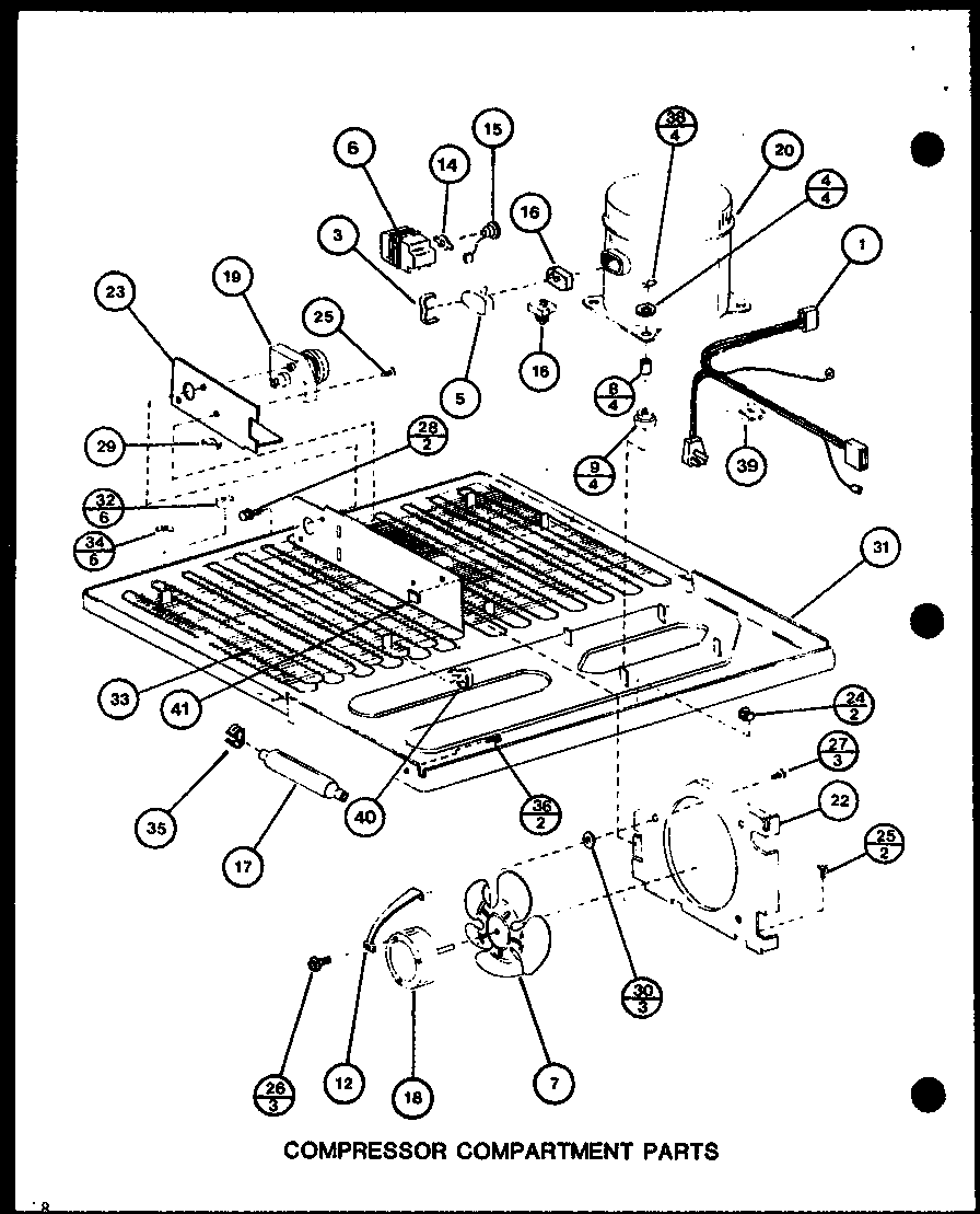 Compressor compartment parts (tm16h/p7711001w) (tm16h/p7711002w) (tr16h/p7711003w) (tr16h/p7711004w) (tm16h1/p7711027w)