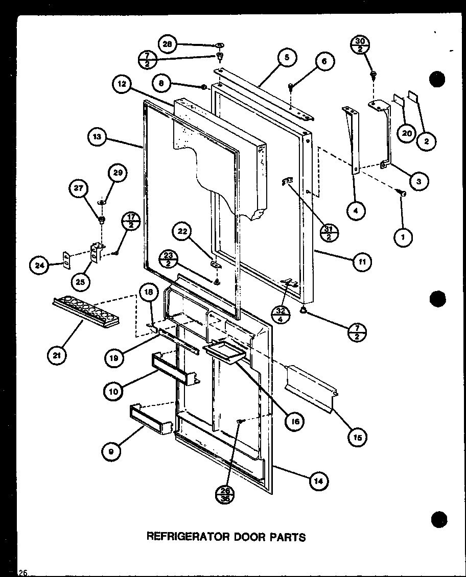 Refrigerator door parts (tr18h/p7711008w) (tc18h/p7711009w) (tc18h/p7711010w)