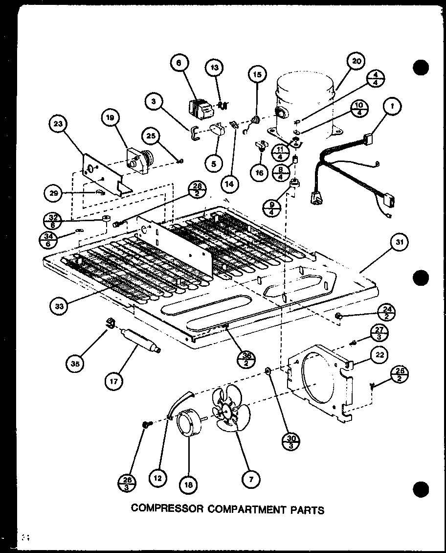 Compressor compartment parts (tm18h/p7711005w) (tm18h/p7711006w) (tr18h/p7711007w) (tr18h/p7711008w) (tc18h/p7711009w) (tc18h/p7711010w)