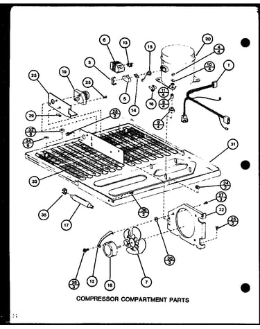 Compressor compartment parts (tm18h/p7711005w) (tm18h/p7711006w) (tr18h/p7711007w) (tr18h/p7711008w) (tc18h/p7711009w) (tc18h/p7711010w)
