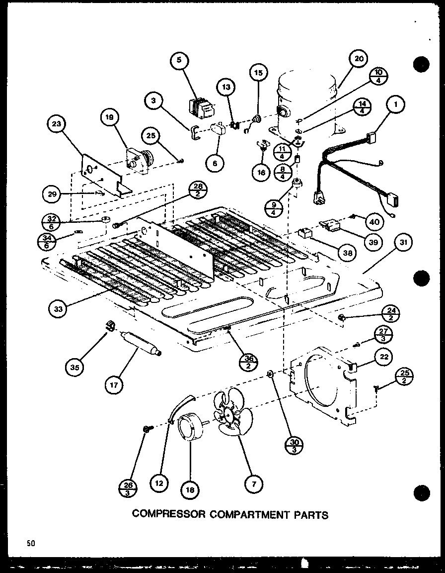 COMPRESSOR COMPARTMENT PARTS (TM20H/P7711011W) (TM20H/P7711012W) (TR20H/P7711013W) (TR20H/P7711014W) (TC20H/P7711015W) (TC20H/P7711016W)