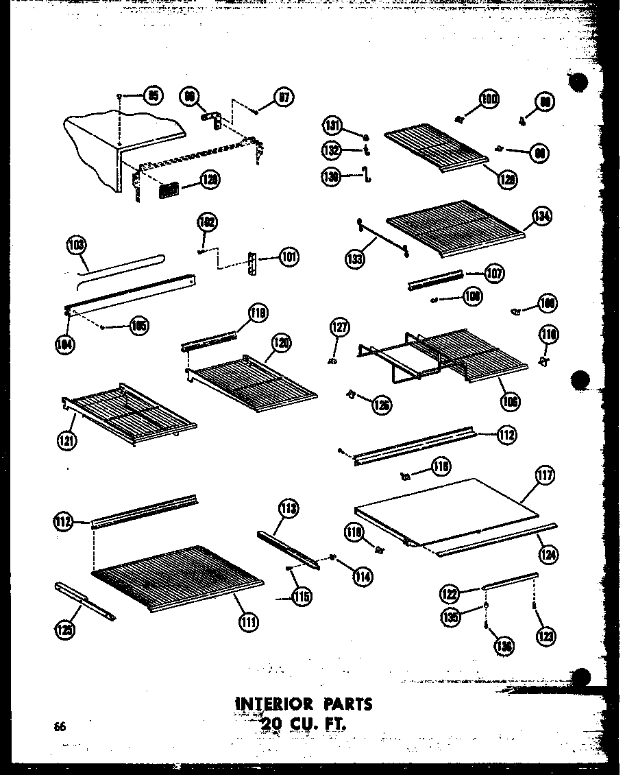 INTERIOR PARTS 20 CU. FT. (TR20N-C/P60236-32WC) (TR20N-A/P60236-32WA) (TR20N/P60236-32W) (TR20N-AG/P60236-32WG) (TR20N/P60236-46W) (TR20N-C/P60236-46WC) (TR20N-AG/P60236-46WG) (TR20N-A/P60236-46WA) (TD20N/P60236-33W) (TD20N-C/P60236-33WC) (TD20N-AG/P60236