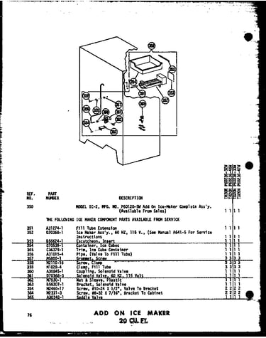 Add on ice maker 20 cu. ft. (tr20n-c/p60236-32wc) (tr20n-a/p60236-32wa) (tr20n/p60236-32w) (tr20n-ag/p60236-32wg) (tr20n/p60236-46w) (tr20n-c/p60236-46wc) (tr20n-ag/p60236-46wg) (tr20n-a/p60236-46wa) (td20n/p60236-33w) (td20n-c/p60236-33wc) (td20n-ag/p602
