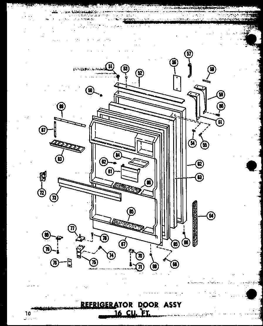 REFRIGERATOR DOOR ASSY 16 CU. FT. (T16W/P60303-6W) (T16W-C/P60303-6WC) (T16W-AG/P60303-6WG) (T16W-A/P60303-6WA) (T16W-C/P60303-8WC) (T16W-A/P60303-8WA) (T16W/P60303-8W) (T16W-AG/P60303-8WG) (TR16W-C/P60303-7WC) (TR16W-A/P60303-7WA) (TR16W/P60303-7W) (TR16