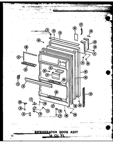 Refrigerator door assy 16 cu. ft. (t16w/p60303-6w) (t16w-c/p60303-6wc) (t16w-ag/p60303-6wg) (t16w-a/p60303-6wa) (t16w-c/p60303-8wc) (t16w-a/p60303-8wa) (t16w/p60303-8w) (t16w-ag/p60303-8wg) (tr16w-c/p60303-7wc) (tr16w-a/p60303-7wa) (tr16w/p60303-7w) (tr16