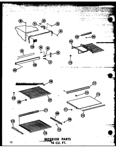 Interior parts 16 cu. ft. (t16w/p60303-6w) (t16w-c/p60303-6wc) (t16w-ag/p60303-6wg) (t16w-a/p60303-6wa) (t16w-c/p60303-8wc) (t16w-a/p60303-8wa) (t16w/p60303-8w) (t16w-ag/p60303-8wg) (tr16w-c/p60303-7wc) (tr16w-a/p60303-7wa) (tr16w/p60303-7w) (tr16w-ag/p60
