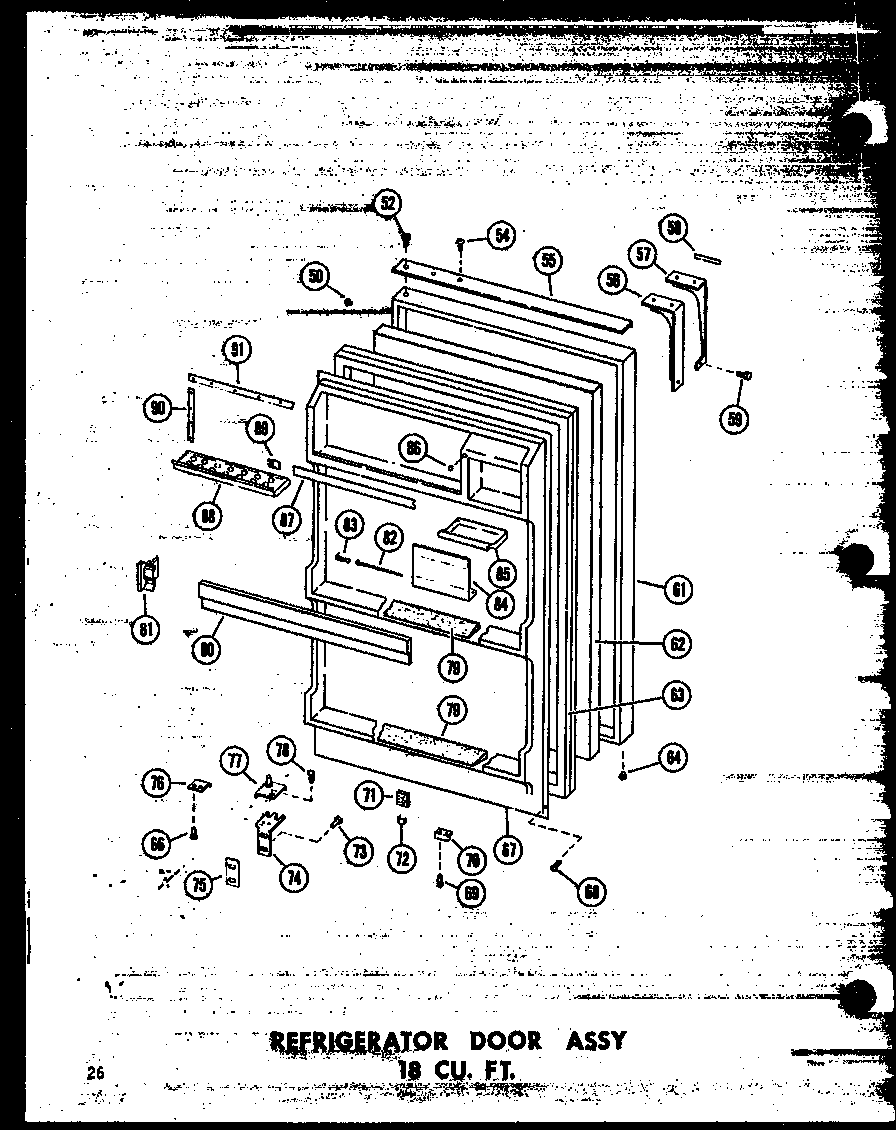 REFRIGERATOR DOOR ASSY 18 CU. FT. (TM18W-C/P60303-10WC) (TM18W/P60303-10W) (TM18W-A/P60303-10WA) (TM18W-AG/P60303-10WG) (TM18W-C/P60303-15WC) (TM18W-A/P60303-15WA) (TM18W/P60303-15W) (TM18W-AG/P60303-15WG) (TC18W/P60303-11W) (TC18W-C/P60303-11WC) (TC18W-A