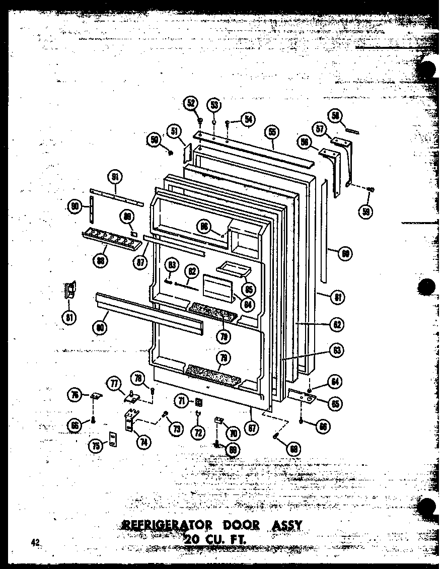 REFRIGERATOR DOOR ASSY 20 CU. FT. (TR20W-C/P60303-12WC) (TR20W-C/P60303-12WC) (TR20W/P60303-12W) (TR20W-AG/P60303-12WG) (TR20W-C/P60303-17WC) (TR20W-A/P60303-17WA) (TR20W/P60303-17W) (TR20W-AG/P60303-17WG) (TD20W/P60303-13W) (TD20W-C/P60303-13WC) (TD20W-A