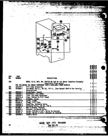 Add on ice maker 20 cu. ft. (tr20w-c/p60303-12wc) (tr20w-c/p60303-12wc) (tr20w/p60303-12w) (tr20w-ag/p60303-12wg) (tr20w-c/p60303-17wc) (tr20w-a/p60303-17wa) (tr20w/p60303-17w) (tr20w-ag/p60303-17wg) (td20w/p60303-13w) (td20w-c/p60303-13wc) (td20w-ag/p603