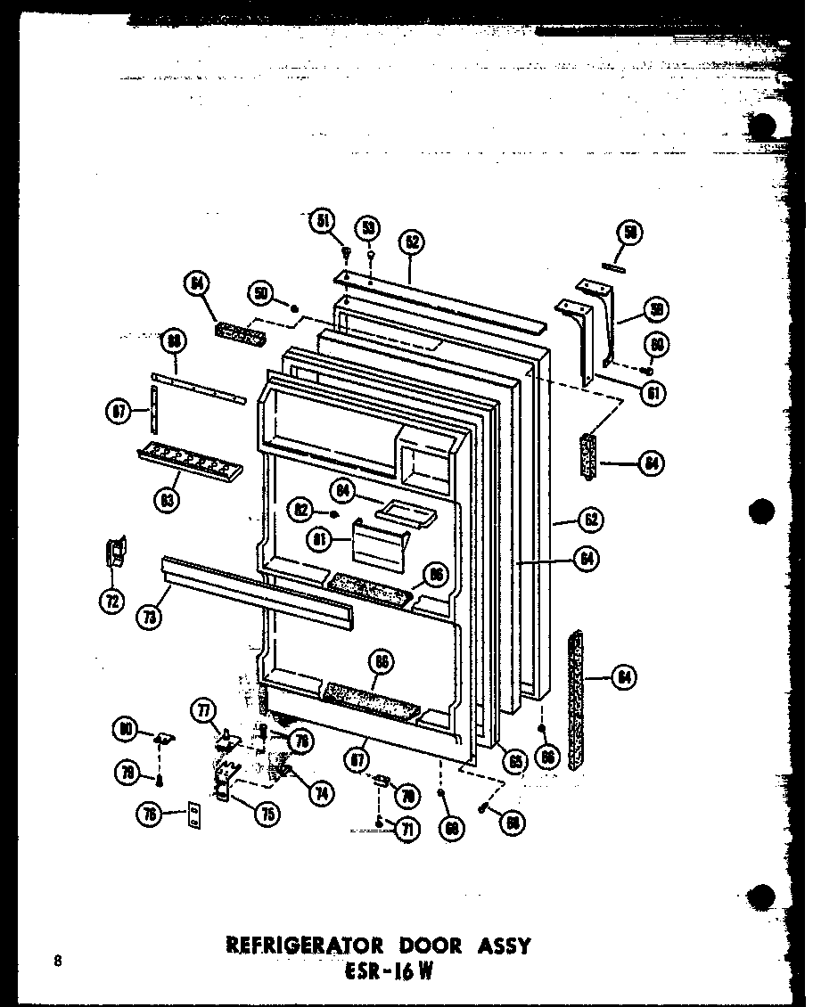 REFRIGERATOR DOOR ASSY ESR-16W (ESR-16W/P60303-4W) (ESR-16W-AG/P60303-4WG) (ESR-16W-C/P60303-4WC) (ESR-16W-A/P60303-4WA)